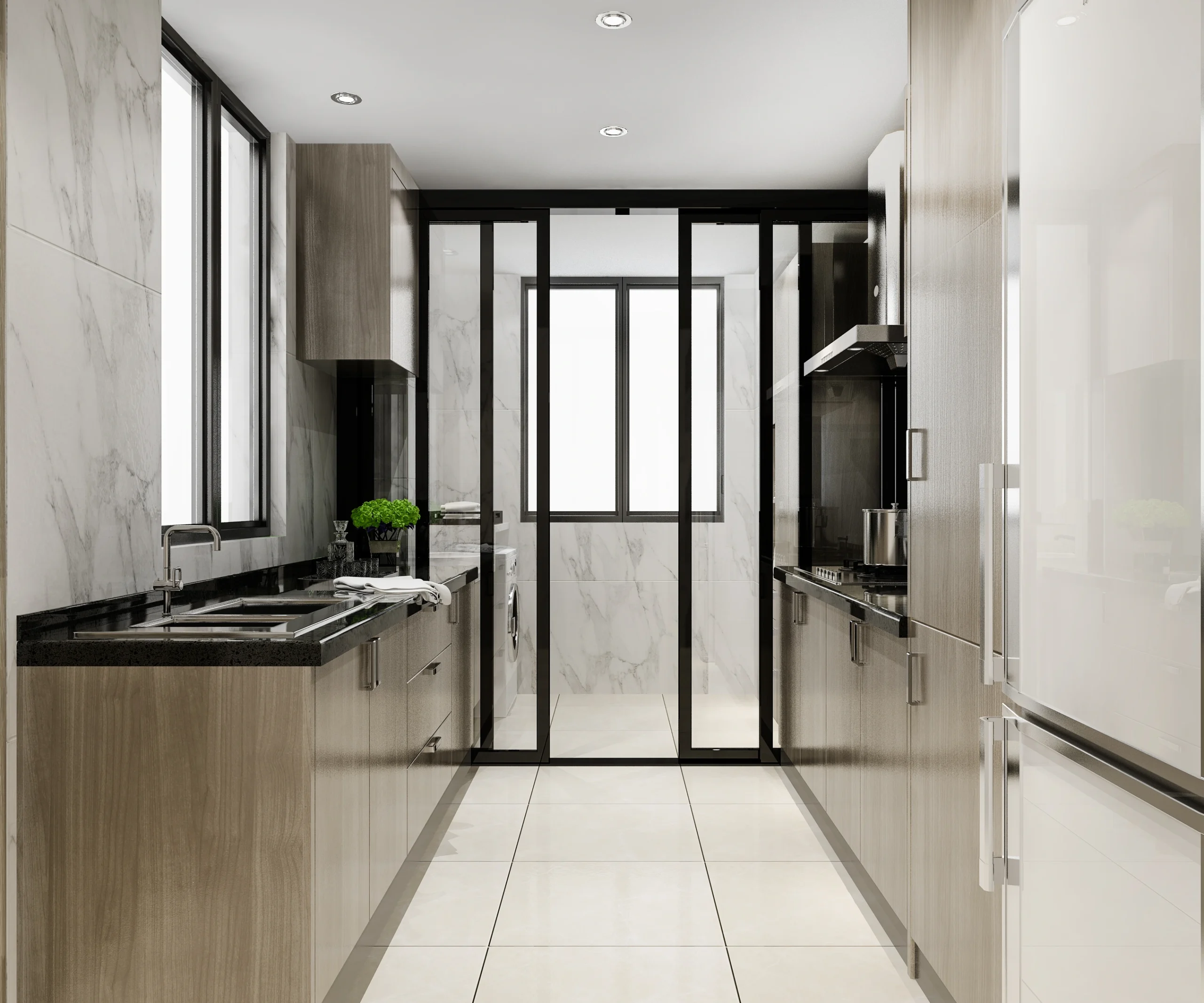 Puerta corredera de cristal para cocina: tipos, sistemas y precios